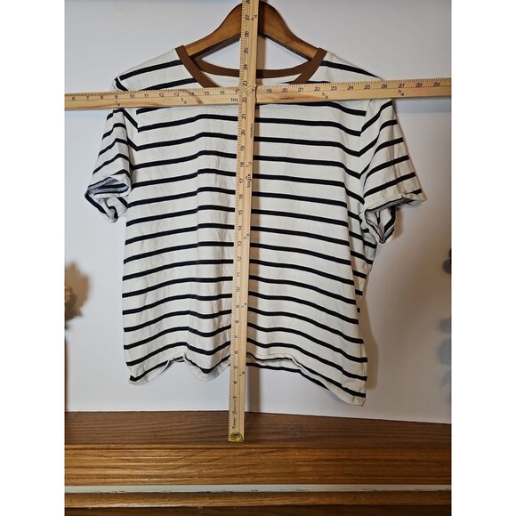 Pendleton Women's White Blue Brown Short Sleeve Top Shirt L - Picture 3 of 4